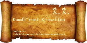 Komáromi Krisztina névjegykártya